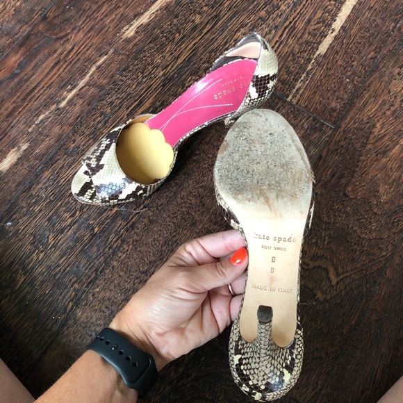Kate Spade Python embossed leather heels SO cute! - Picture 11 of 14